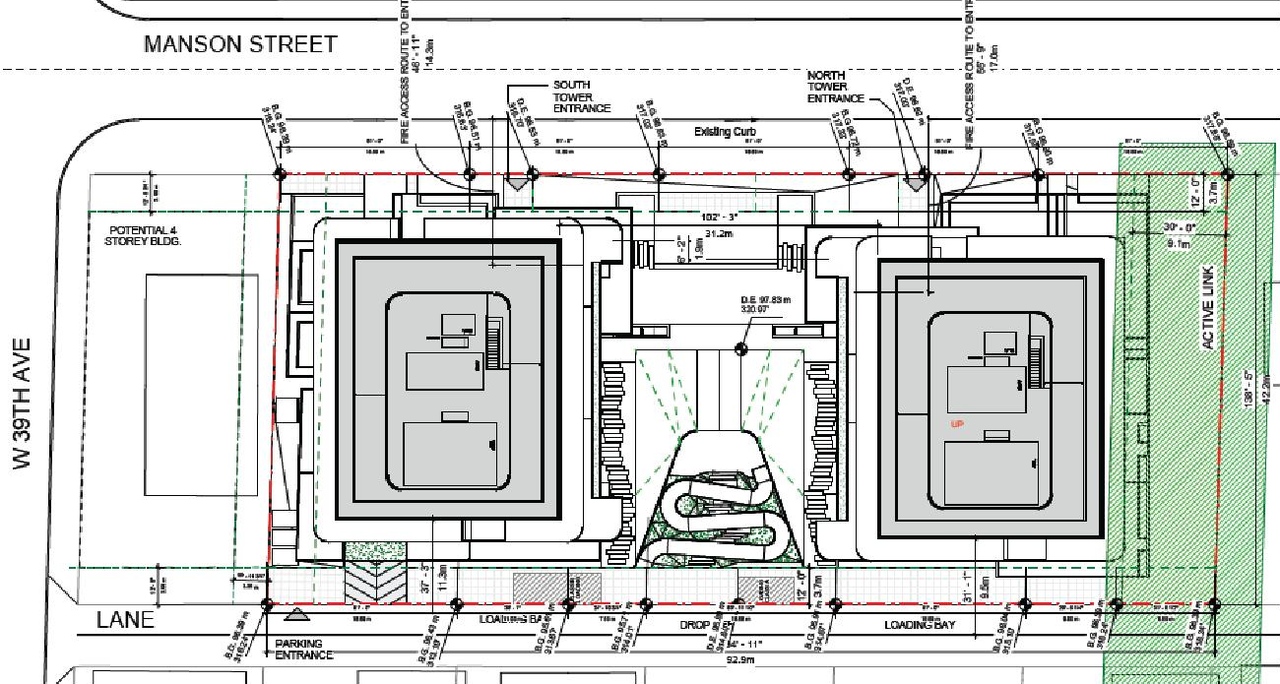 Construction site plan for project from page 70 of the file 'Referral report'