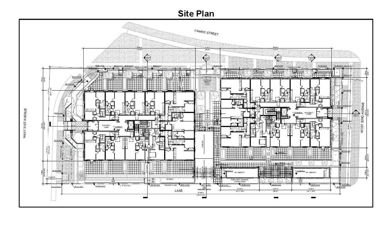 Construction site plan for project from page 32 of the file 'Referral report'