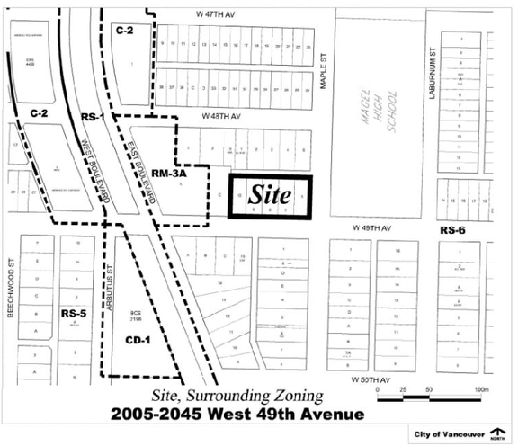 Construction site plan for project from page 3 of the file 'Referral Report'
