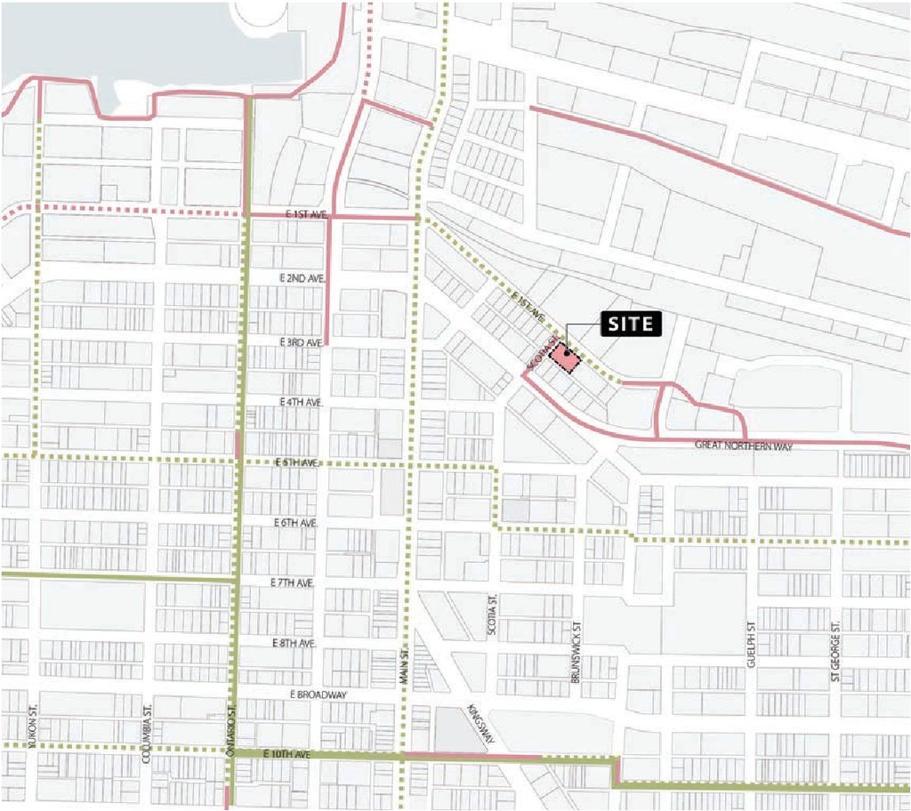 Construction site plan for project from page 19 of the file 'Application booklet'
