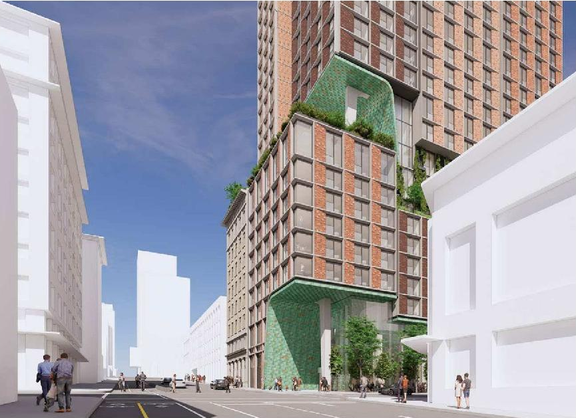 Rendering of building from page 52 of the file 'Referral report'