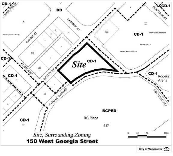 Construction site plan for project from page 3 of the file 'Referral report'