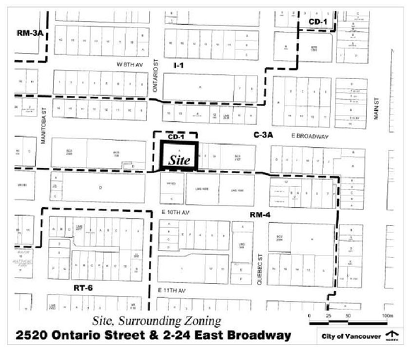 Construction site plan for project from page 4 of the file 'Referral report'