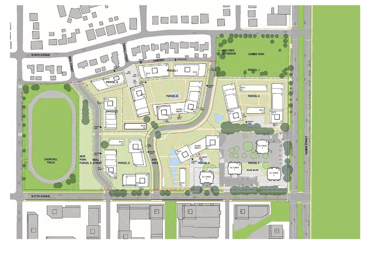 Construction site plan for project from page 145 of the file 'Referral report'