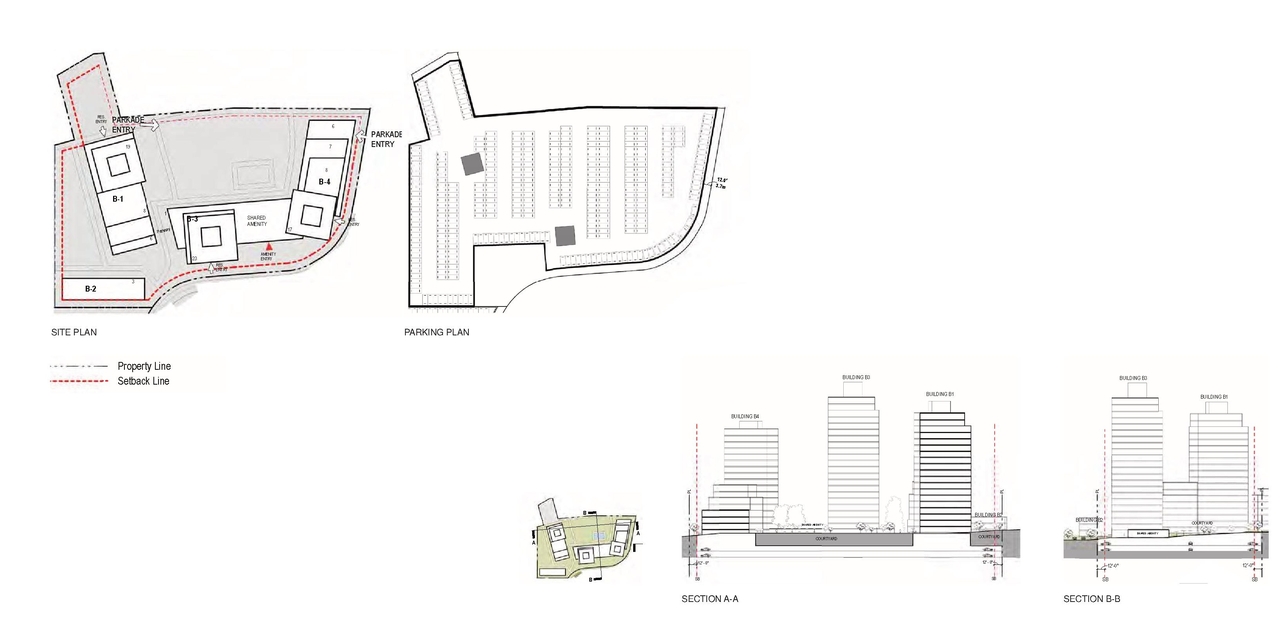 Construction site plan for project from page 153 of the file 'Referral report'
