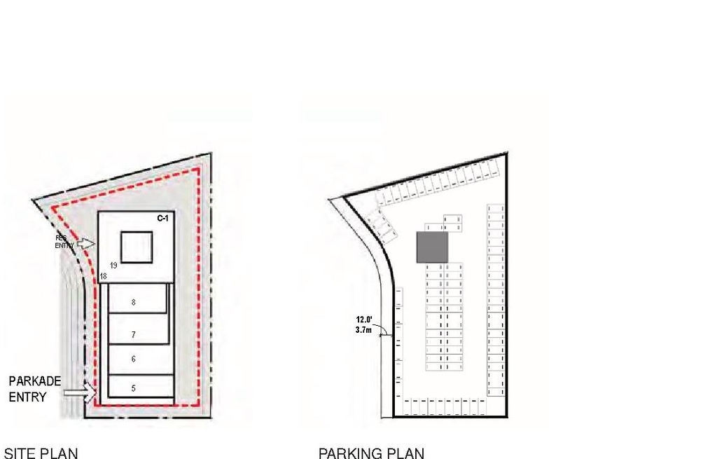 Construction site plan for project from page 157 of the file 'Referral report'
