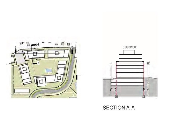 Construction site plan for project from page 173 of the file 'Referral report'