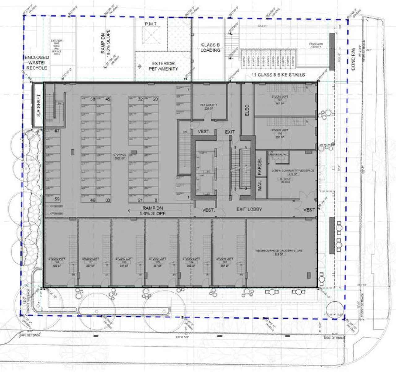 Construction site plan for project from page 35 of the file 'Referral report'