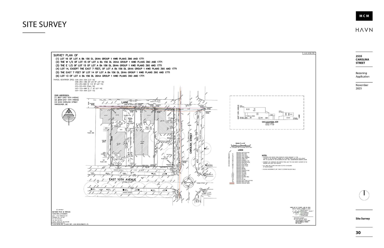 Construction site plan for project from page 30 of the file 'Application booklet'