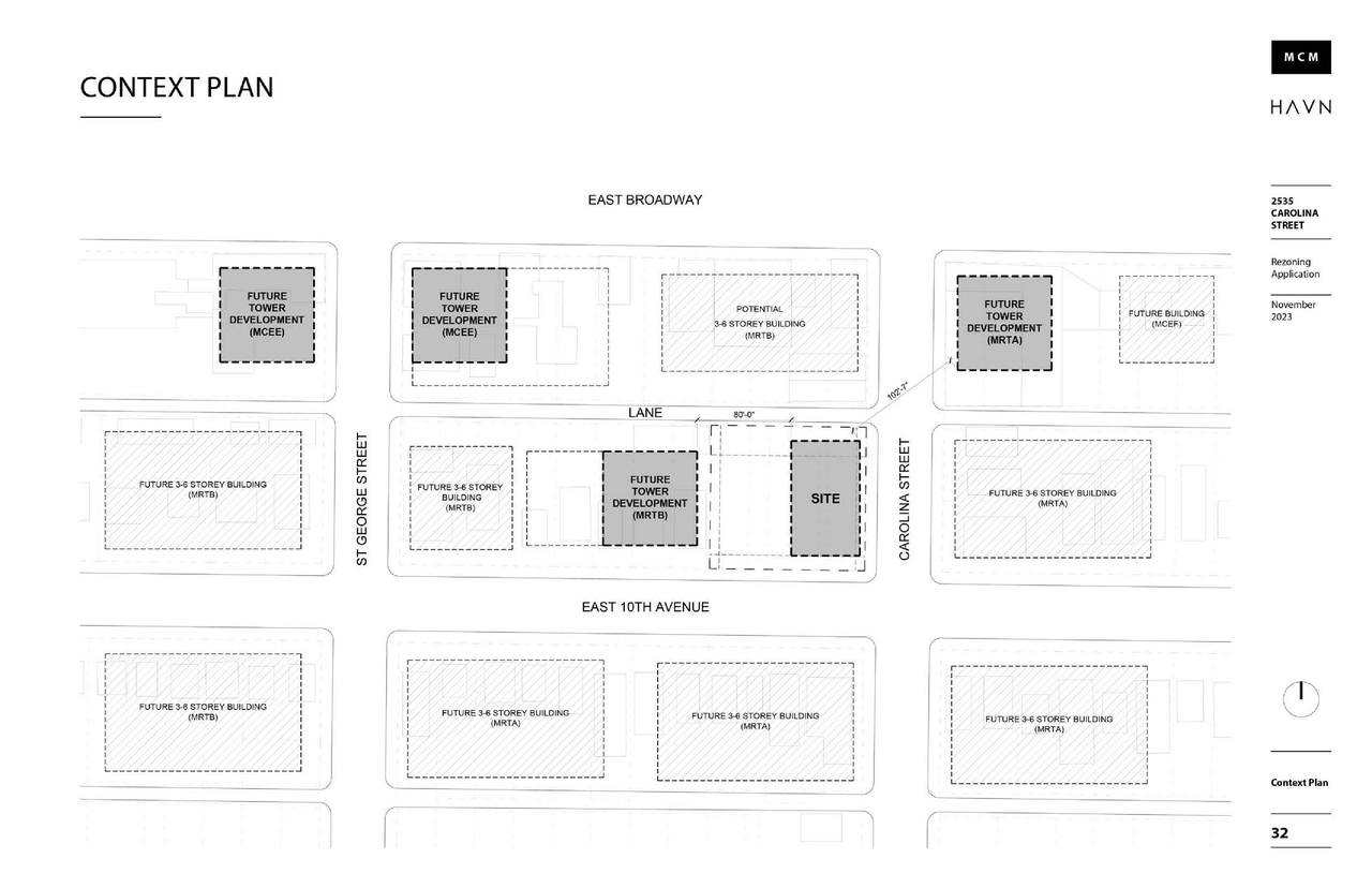Construction site plan for project from page 32 of the file 'Application booklet'