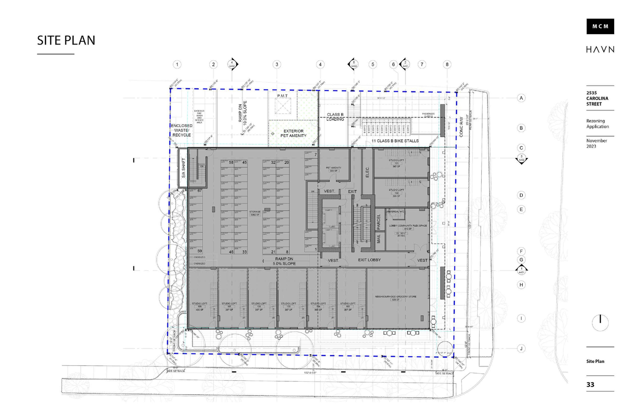 Construction site plan for project from page 33 of the file 'Application booklet'