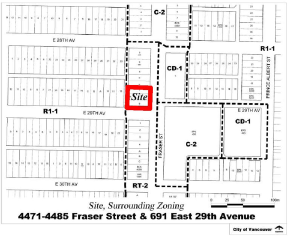 Construction site plan for project from page 3 of the file 'Referral Report'