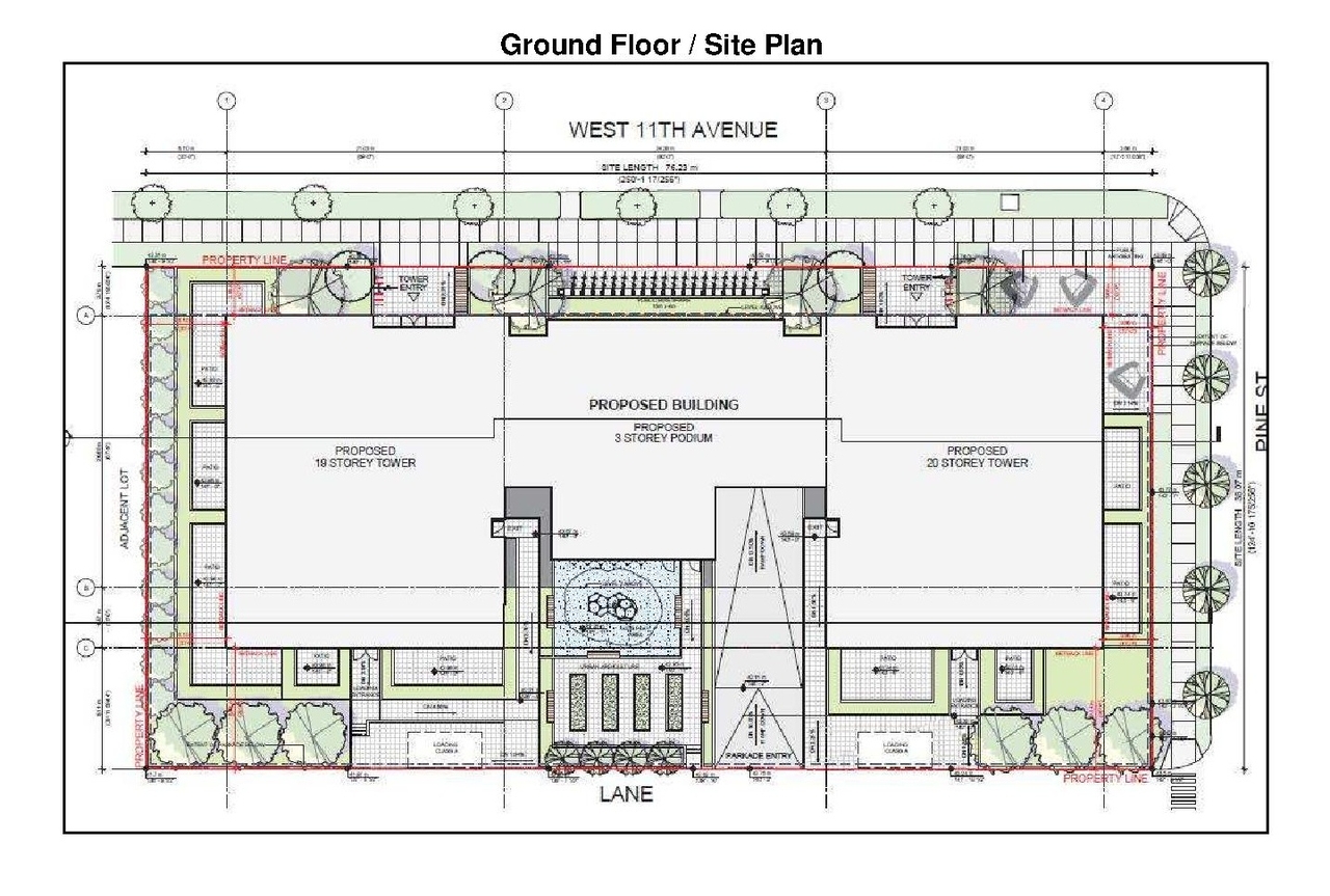 Construction site plan for project from page 34 of the file 'Referral report'