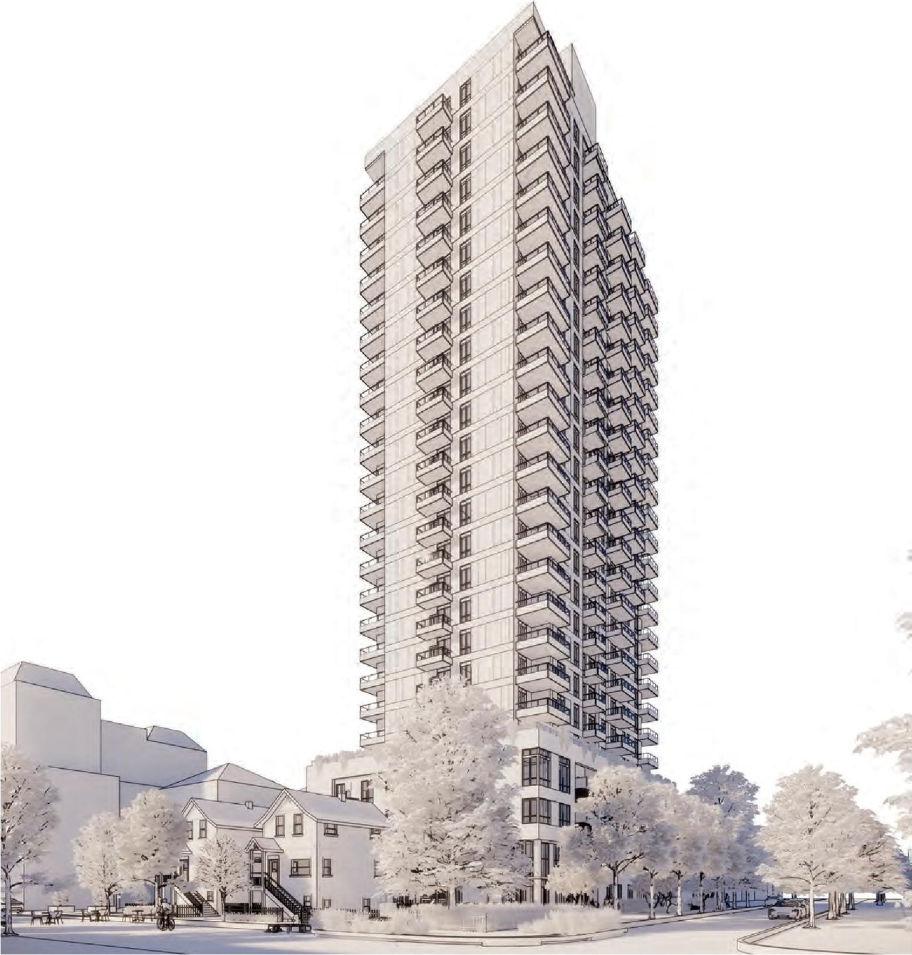 Rendering of building from page 1 of the file 'Revised Application Booklet'