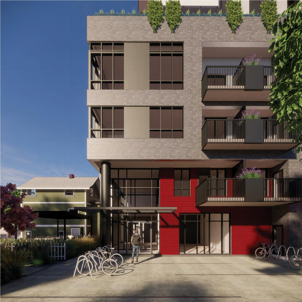 Rendering of building from page 55 of the file 'Revised Application Booklet'