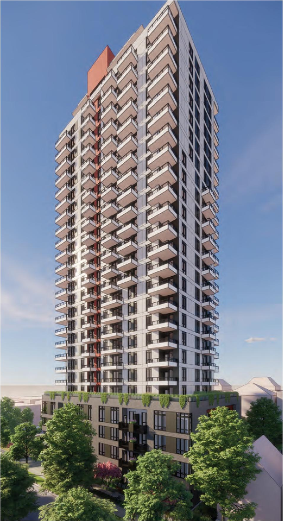 Rendering of building from page 56 of the file 'Revised Application Booklet'
