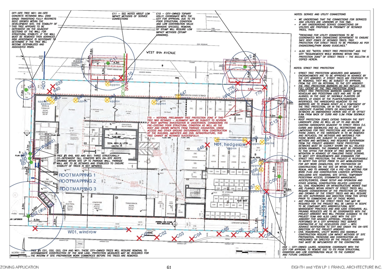 Construction site plan for project from page 61 of the file 'Revised Application Booklet'
