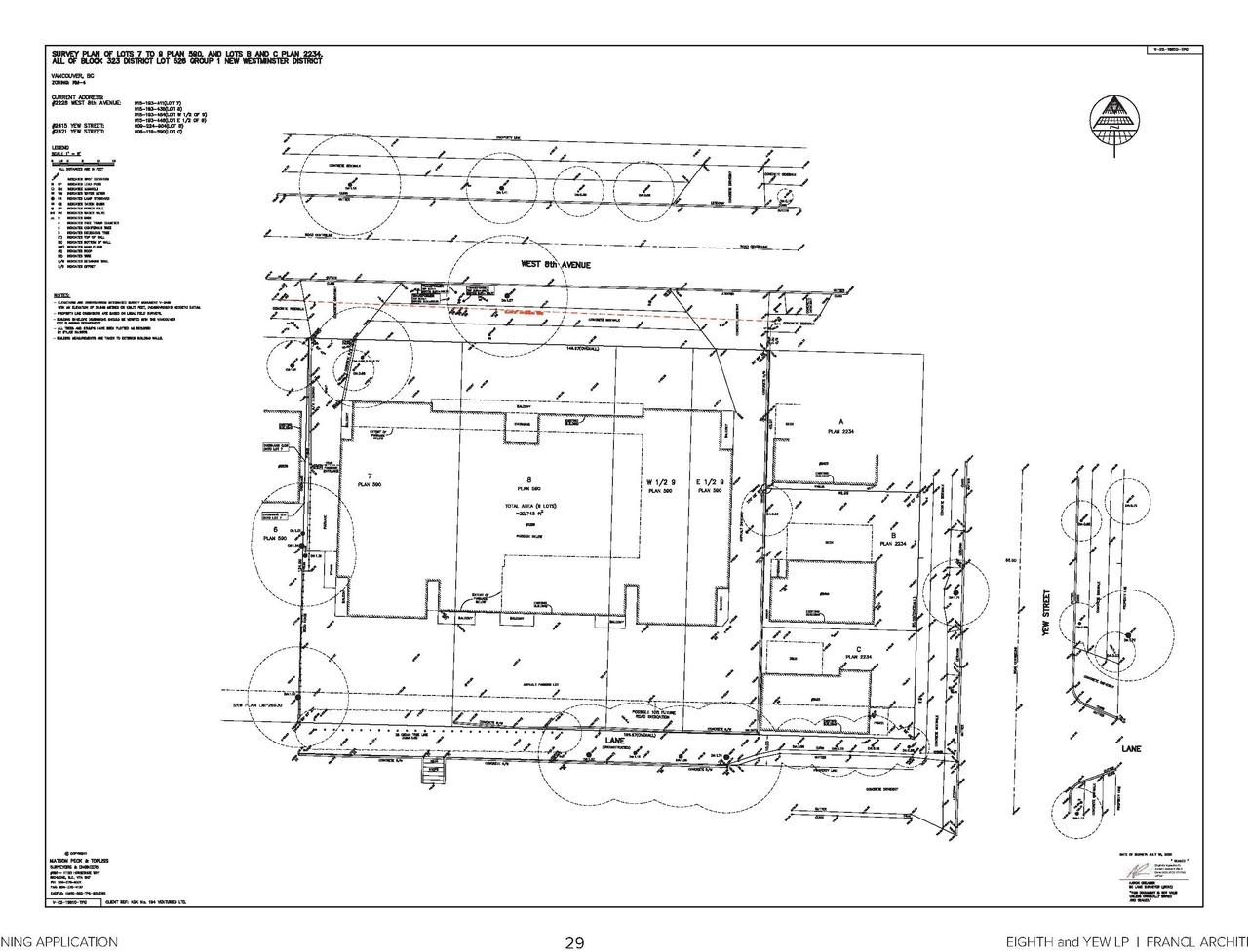 Construction site plan for project from page 29 of the file 'Application booklet'