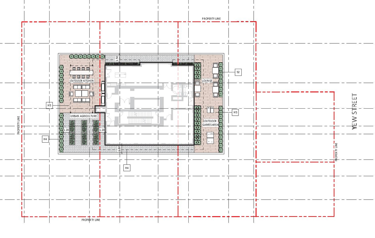 Construction site plan for project from page 63 of the file 'Application booklet'