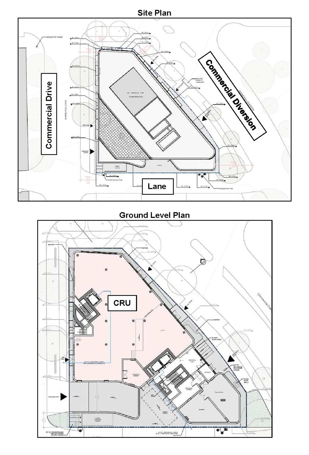 Construction site plan for project from page 34 of the file 'Referral report'
