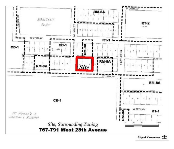 Construction site plan for project from page 3 of the file 'Referral report'