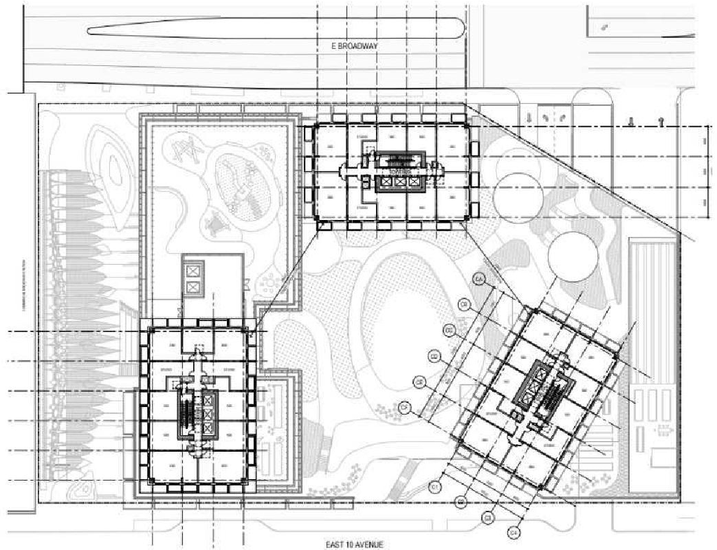 Construction site plan for project from page 77 of the file 'Referral report'