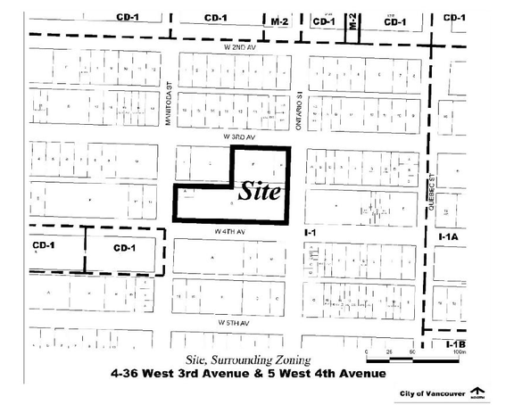 Construction site plan for project from page 4 of the file 'Referral report'