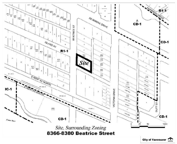 Construction site plan for project from page 3 of the file 'Referral report'