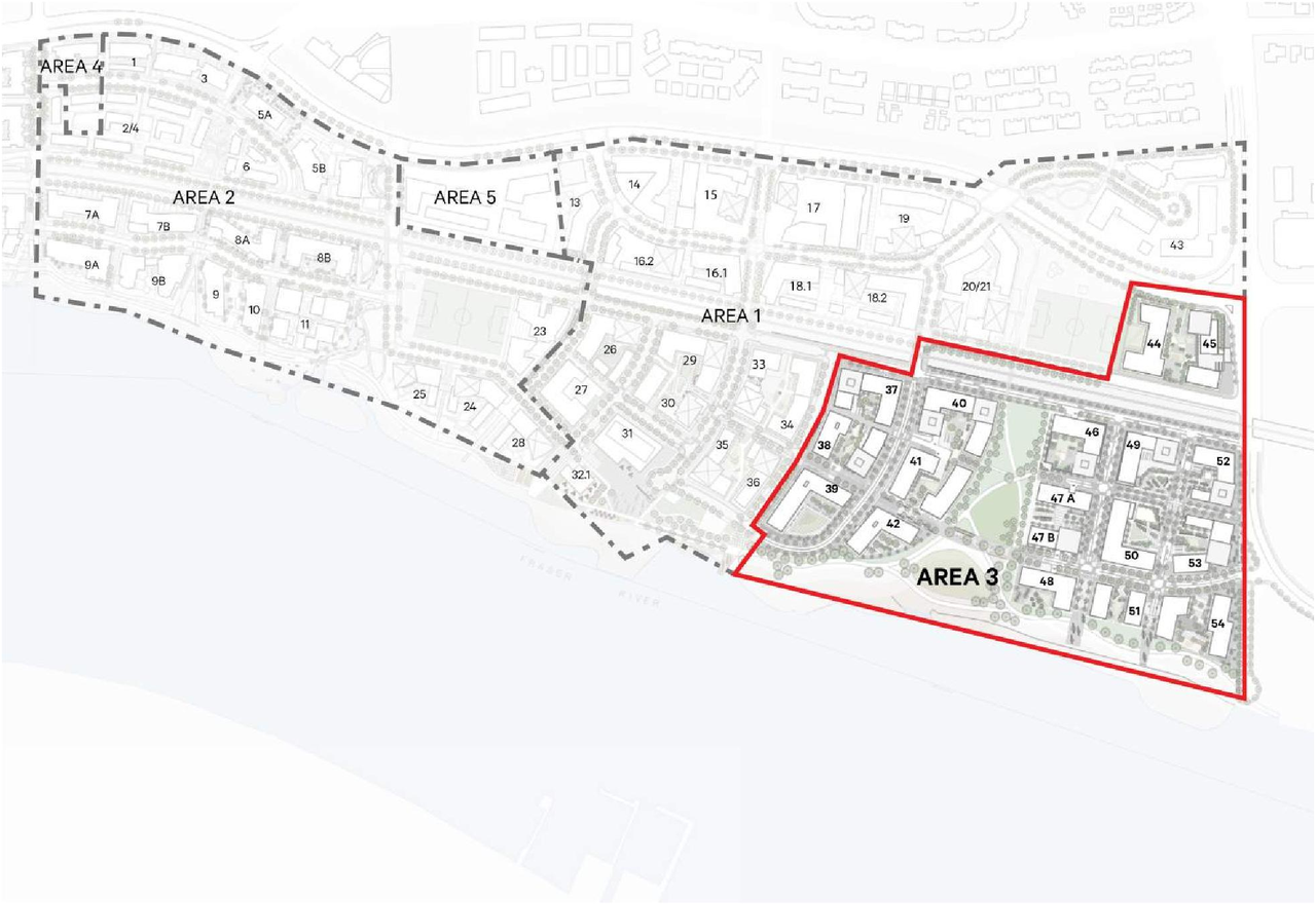 Construction site plan for project from page 15 of the file 'Application booklet - Sections 1-5'