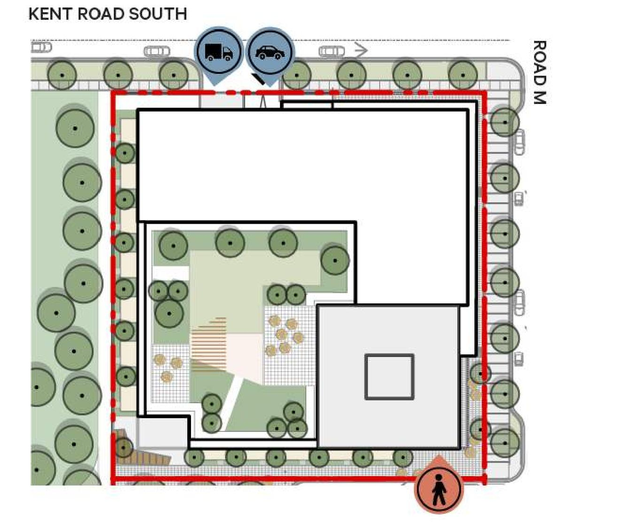 Construction site plan for project from page 19 of the file 'Application booklet - Section 6'