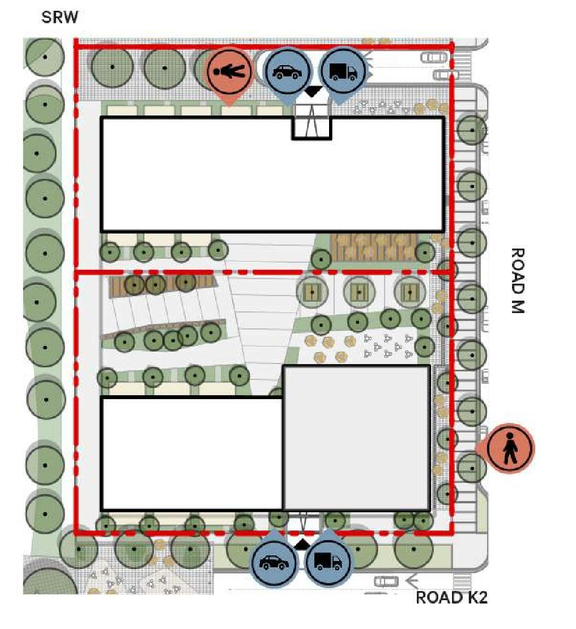 Construction site plan for project from page 23 of the file 'Application booklet - Section 6'