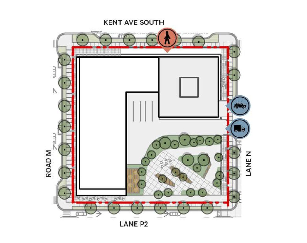 Construction site plan for project from page 33 of the file 'Application booklet - Section 6'