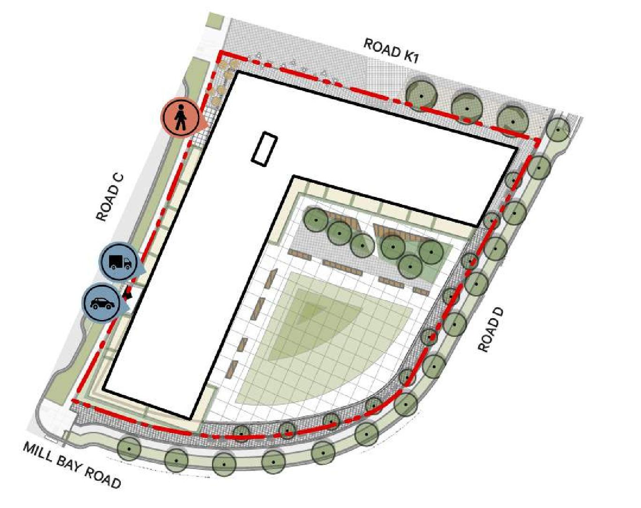 Construction site plan for project from page 51 of the file 'Application booklet - Section 6'