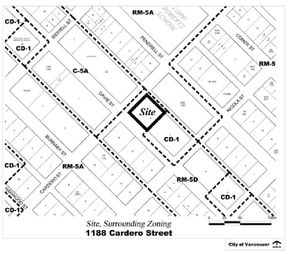 Construction site plan for project from page 3 of the file 'Referral report'