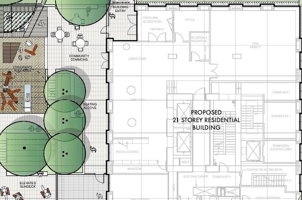 Construction site plan for project from page 57 of the file 'Application booklet'