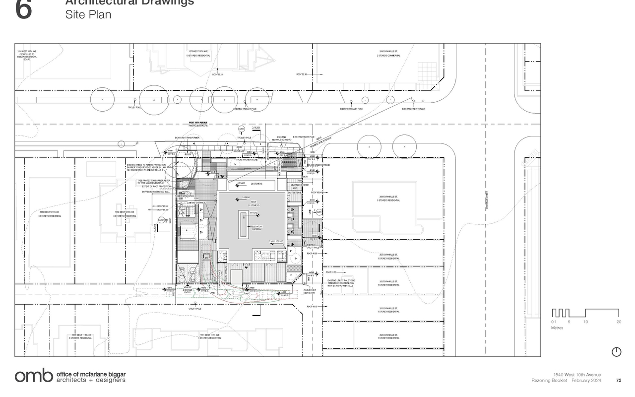 Construction site plan for project from page 72 of the file 'Application booklet'