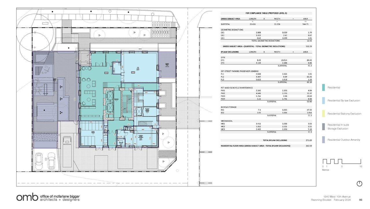 Construction site plan for project from page 95 of the file 'Application booklet'