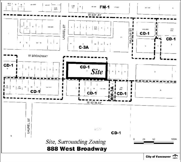 Construction site plan for project from page 3 of the file 'Referral report'