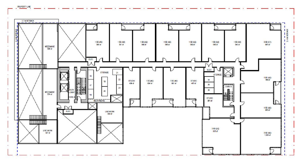 Floor plan for project from page 33 of the file 'Referral report'
