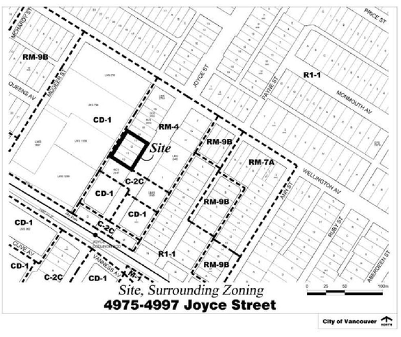 Construction site plan for project from page 4 of the file 'Referral report'
