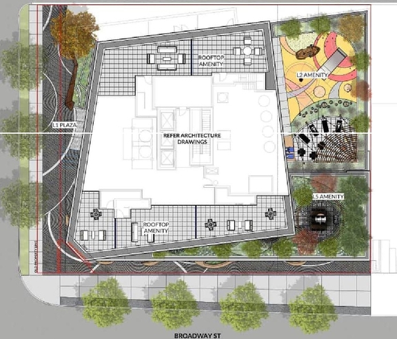 Construction site plan for project from page 42 of the file 'Application booklet'