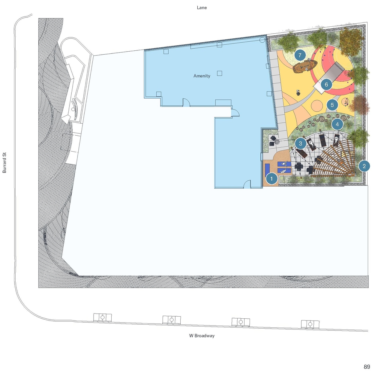 Construction site plan for project from page 91 of the file 'Application booklet'