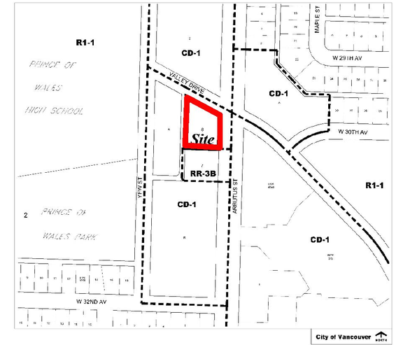 Construction site plan for project from page 3 of the file 'Referral report'