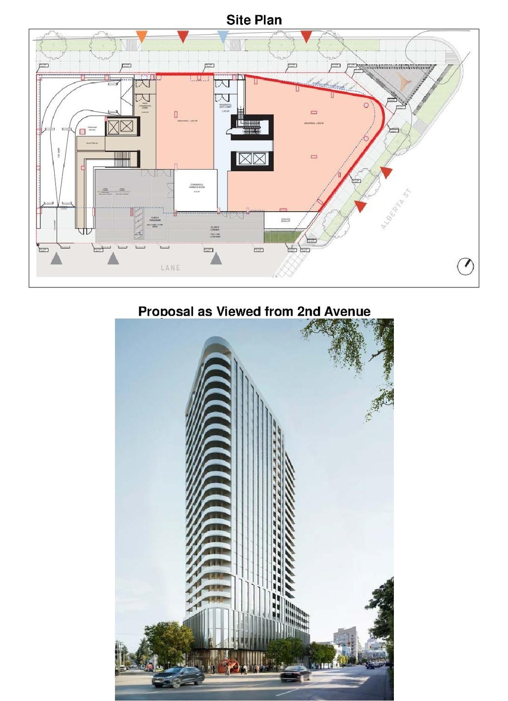Construction site plan for project from page 44 of the file 'Referral report'