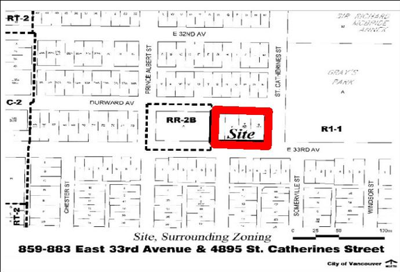 Construction site plan for project from page 3 of the file 'Referral report'