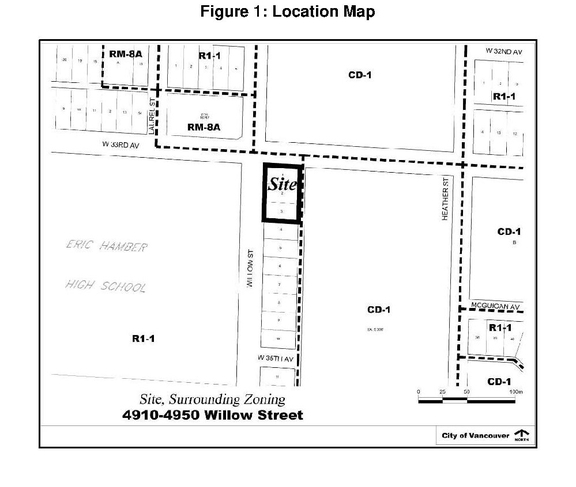 Construction site plan for project from page 3 of the file 'Referral report'