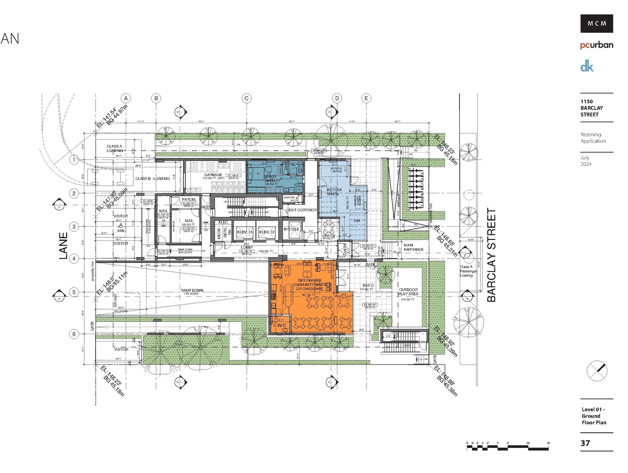 Construction site plan for project from page 37 of the file 'Application booklet'