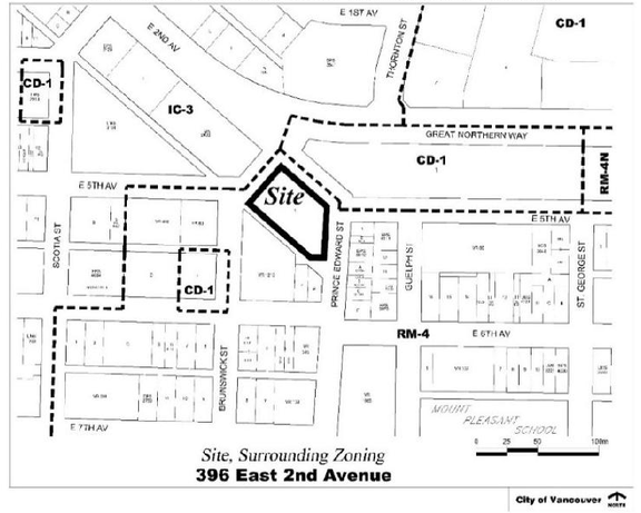 Construction site plan for project from page 3 of the file 'Referral report'