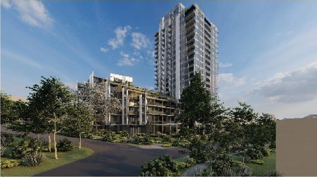 Rendering of building from page 5 of the file 'Referral report'