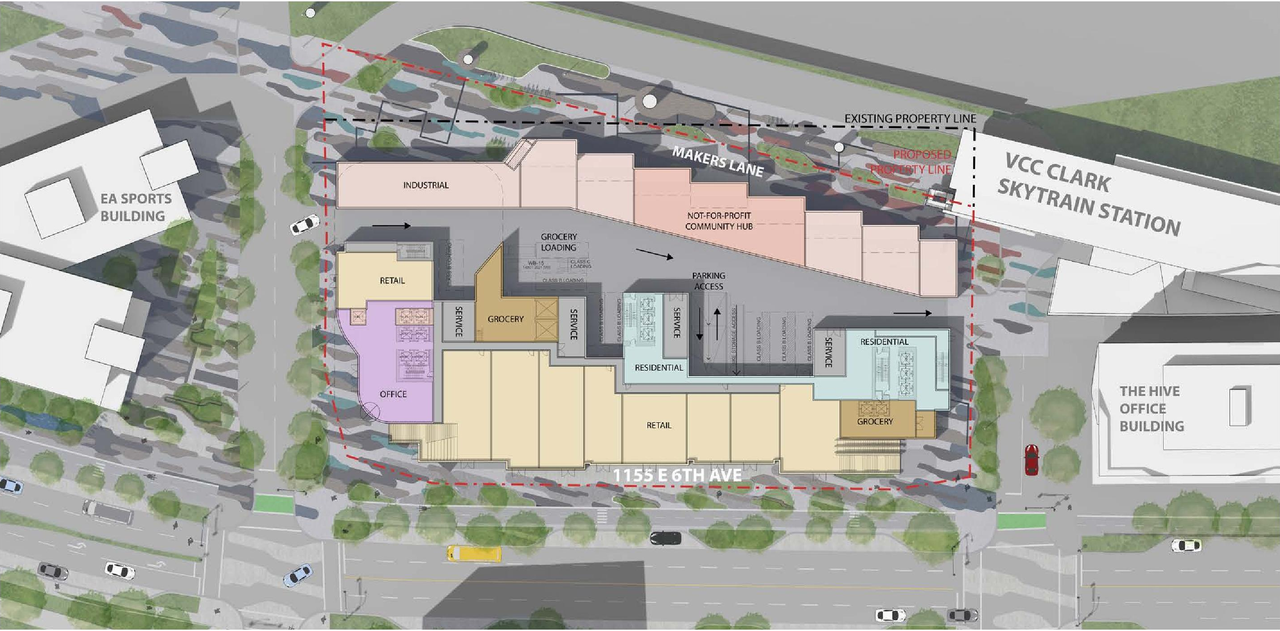 Construction site plan for project from page 53 of the file 'Application booklet'